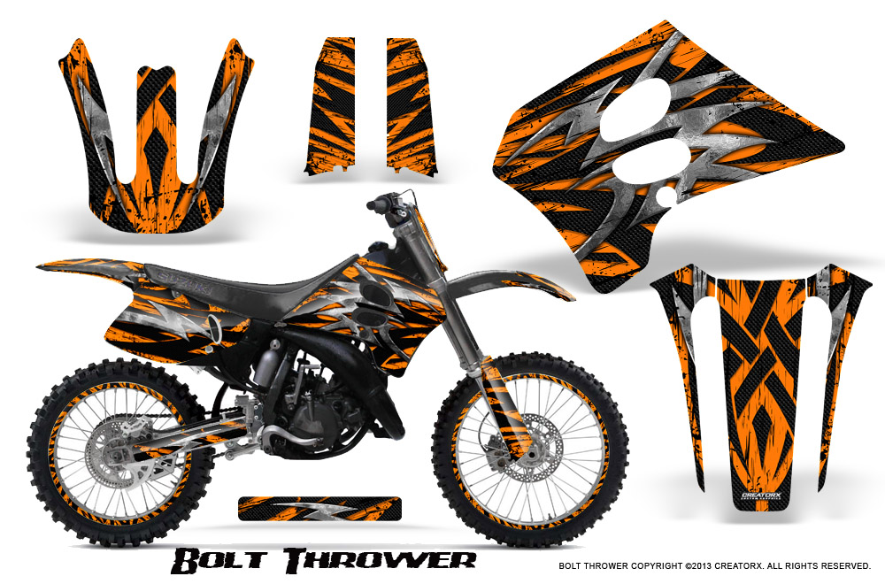 Suzuki RM125-250 93-95 Graphics Kit Bolt Thrower Orange NP Rims